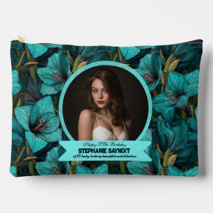 Elegant Amaryllis Fifty Birthday Celebration Accessory Pouch