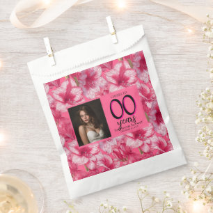 Elegant Amaryllis Milestone Birthday Personalized Favour Bag