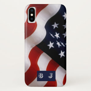 Elegant American Flag iPhone Custom Monogram Case-Mate iPhone Case
