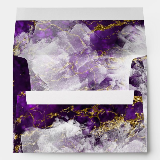 Elegant Amethyst Crystal Geode Envelope (Back (Bottom))