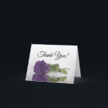 Elegant Amethyst Purple Rose Wedding Photo Inside Thank You Card<br><div class="desc">This beautiful card is the perfect way to thank your wedding guests for being a part of your special day. The front features an elegant long stemmed amethyst purple coloured rose lying on its side reflecting in water with a beautiful script title reading "thank you." Inside is a place for...</div>