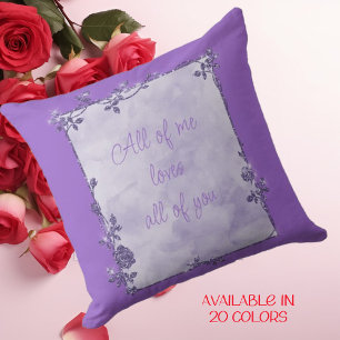 Elegant Amethyst Purple Sparkle Frame Valentine Throw Pillow