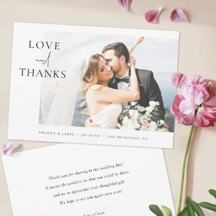 Élégant amour photo et merci mariage personnalisé