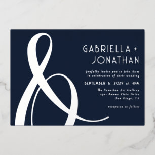 Elegant Ampersand Blue Wedding Silver
