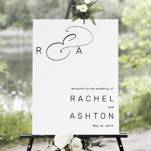 Elegant Ampersand Monogram Wedding Welcome Sign