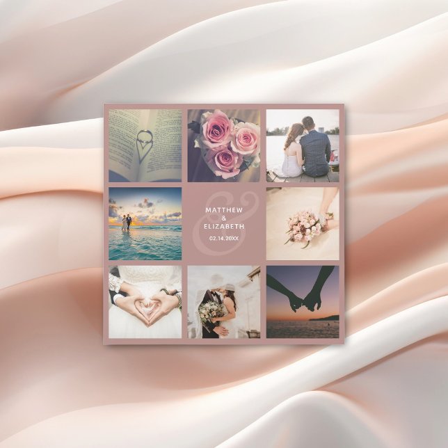 Elegant Ampersand Photo Collage Wedding Thank You (Creator Uploaded)