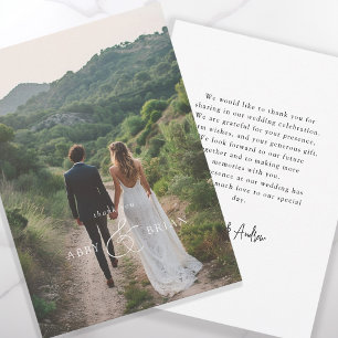 Elegant, ampersand, script font, 1 Photo Thank You Card