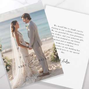 Elegant, ampersand, script font, 1 Photo Thank You Card