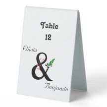 Elegant Ampersand Table Tent Sign