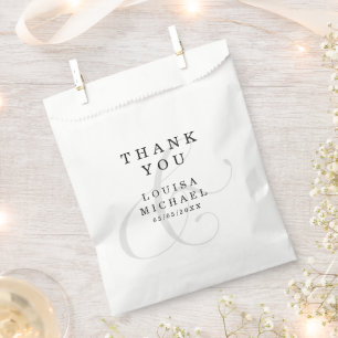 Elegant Ampersand Thank You Wedding Favour Tags Bag
