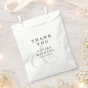 Elegant Ampersand Thank You Wedding Favour Tags Favour Bag