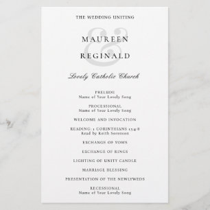 Elegant Ampersand Traditional Wedding Program