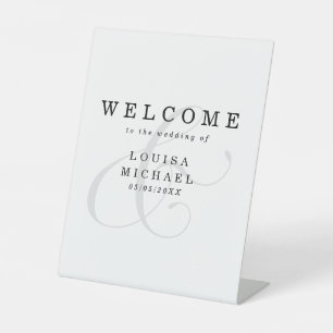 Elegant Ampersand Wedding  Welcome Pedestal Sign