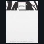 Elegant and Abstract Black and White Brushstrokes Letterhead<br><div class="desc">Coordinates with the Elegant and Abstract Black and White Brushstrokes Business Card Template by 1201AM. An elegant white box containing your name or business name really stands out on the graphic black and white abstract art of this customizable letterhead template. Edgy and elegant. © 1201AM CREATIVE</div>