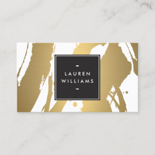Elegant and Abstract Gold Brushstrokes II Business Card