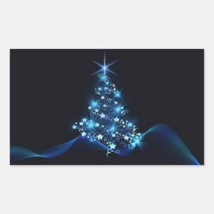 **ELEGANT AND BLUE TREE FOR** CHRISTMAS STICKER