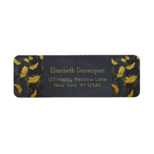 Elegant And Chic Black And Gold Feather Pattern