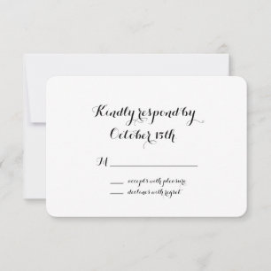 Elegant and Classic White RSVP Card