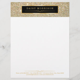 Elegant and Classy Gold Glitter Sparkles Letterhead