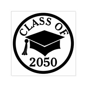 Elegant and Classy Grad Cap Class Year Self-inking Stamp