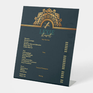 Elegant and Classy Hair Stylist Price List Pedestal Sign