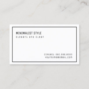 elegant and clean minimalist style white business card