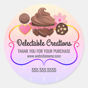 Elegant and Colourful Dessert Bakery Box Seals