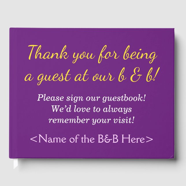 Elegant and Conservative B-and-B Visitor Book (Front)