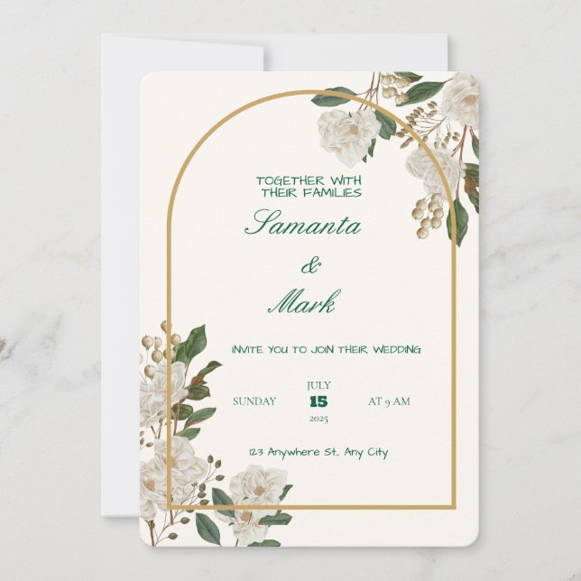 Elegant and Customizable Wedding Invitation Card  (Front)