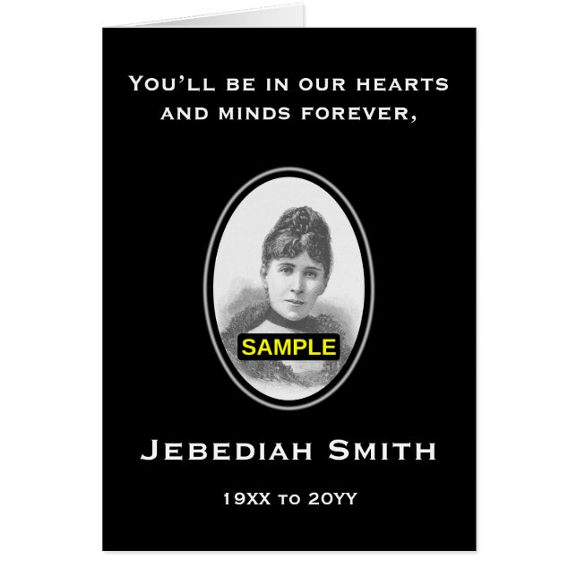 Elegant and Customized Funeral Service Card, Photo (Front)