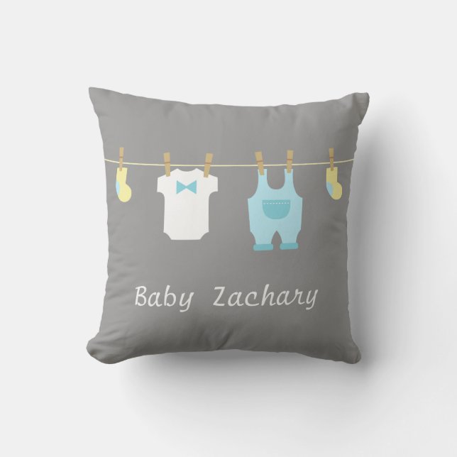 Elegant and Cute Baby Boy Clothes, Baby Boy Throw Pillow (Front)