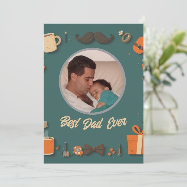 Elegant and Cute Father’s Day Greeting Card (Standing Front)