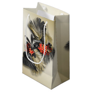 Elegant and Exotic Holiday Tropical Foliage Small Gift Bag