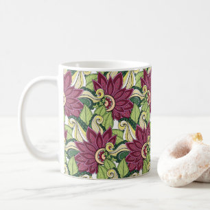 Elegant And Feminine Flowers And Swirl Coffee Mug
