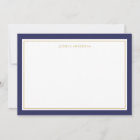 Elegant And Feminine Navy Gold Border Personalized