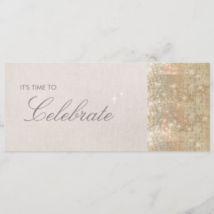 Elegant and Festive Sparkly Gold Sequins Party Invitation