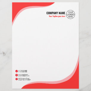 Elegant and fluid red letterhead