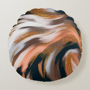 Elegant and glamorous style. Natural colour palett Round Pillow