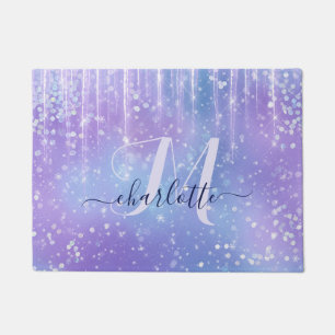 Elegant and Glitzy Purple Doormat