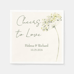 Elegant and Greenery Floral Wedding Napkin