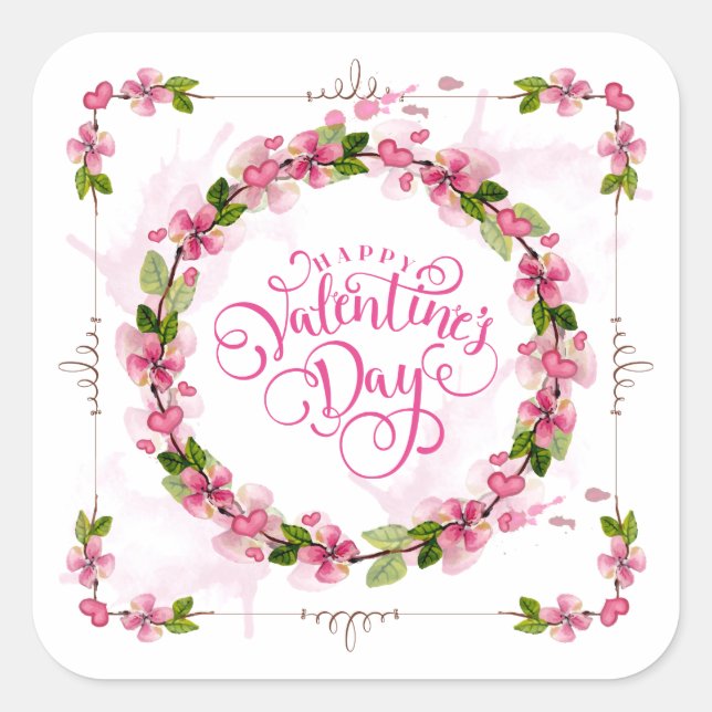 Elegant and Lovely Valentine's Day Sticker Seal (Front)