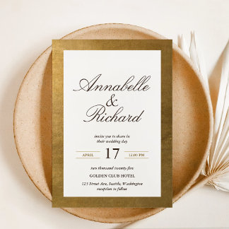 Elegant and luxury rich gold save the date invitation