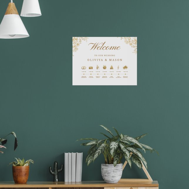 Elegant and Minimal Wedding Order of Events Sign  (Living Room 1)