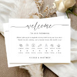 Elegant and Minimal Wedding Program with Timeline<br><div class="desc">Welcome your guests with this gorgeous wedding timeline and program card. Stylish, minimal, and simple design with beautiful timeline icons and modern handwritten calligraphy details. Ability to change the timeline icon images to a different order by selecting "Edit Using Design Tools" located at the end of template text boxes. You...</div>