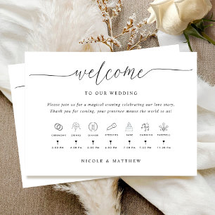Elegant and Minimal Wedding Program with Timeline