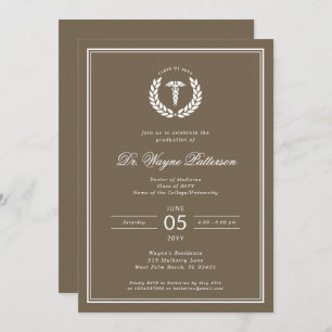 Elegant and Minimalist Medical School Graduation Invitation