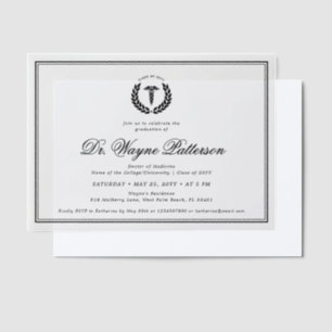 Elegant and Minimalist Medical School Graduation Vellum Invitations