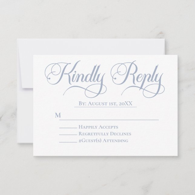 Elegant and Minimalistic Wedding RSVP Card (Front)