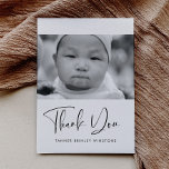 Elegant and modern Baby shower Thank You Card<br><div class="desc">Modern and simple baby shower thank you card. Fully customizable with your baby's picture,  name and other details. Editable colours and background.</div>