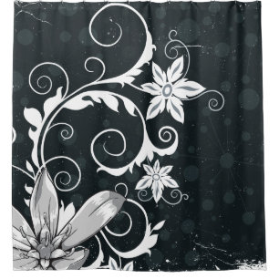 Elegant and Modern Black and White Floral Design